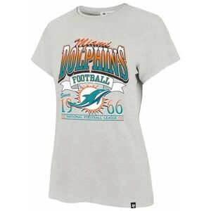 'NWT 47 Women's Miami Dolphins Rimrocker T-Shirt LARGE - Grey